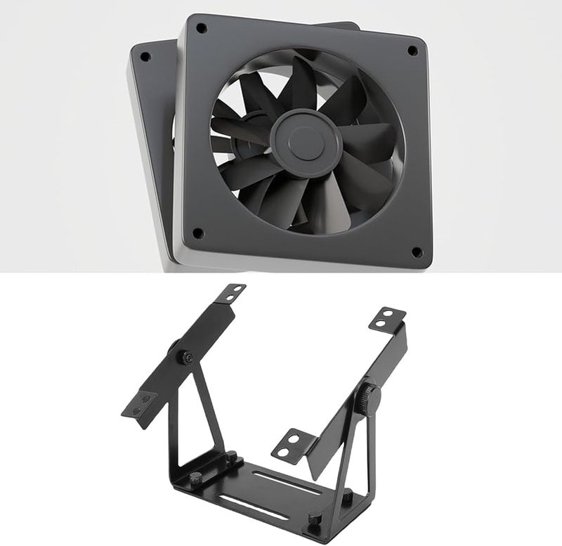 Black Desk Fan Stand Mount For 120mm 140mm PC Computer Fans Pivoting Aluminum Alloy black - Image 4